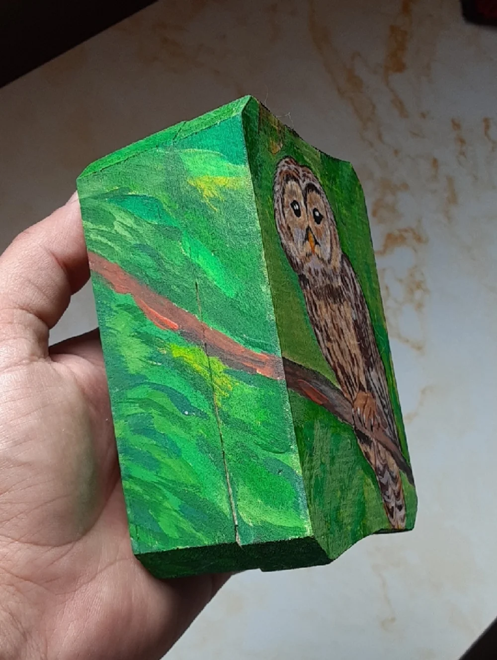 Hand-Painted Wooden Trinket Box - owl - Picture 4 of 8